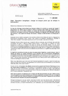 thumbnail of LT45 Lettre ouverte aux parlementaires .- Performance énergétique des lo…